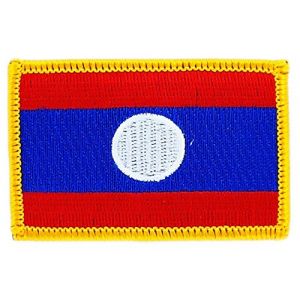 Akachafactory Patch écusson brodé Drapeau Laos laotien thermocollant Insigne Blason Backpack (Akachafactory, neuf)