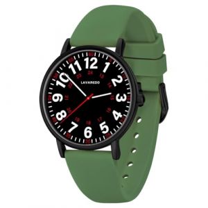 aswan watch Montre Analogique à Quartz pour Femme et Homme avec Bracelet en Silicone,boîtier de 38 mm, 3 Aiguilles,Cadran Lumineux,Gros Chiffres (zsfei, neuf)