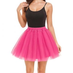 Adulte Femmes 80's Tutu, Jupe Tutu 3 Couches, Jupe Couches Tulle Jupon Halloween Tutu, Classique Princess Dance, Jupe Fille Accessoire Fluo Danse Habiller Soirée Jupette Danse (YANG  BIN  DE  DIAN, neuf)