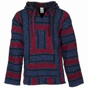 Siesta Baja Sweat &agrave; Capuche &ndash; Haut &agrave; Capuche - Pull &agrave; Capuche - Jerga Mexicain &agrave; Capuche Baja Hoodie pour Homme et Femme - Rouge, Bleu et Noir - XL (Purity Style, neuf)