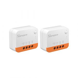 SONOFF ZBMINIL2 ZigBee Interrupteur Sans Fil (Aucun Fil Neutre Requis), 6A/1440W 2-Way Contrôle Smart Switch, Compatible avec Alexa/Google Home, Home Assistant, ZigBee 3.0 Gateway Hub Requis,(2 Pack) (sonoff, neuf)