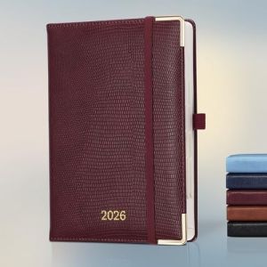 IN-LUXPRO Agenda 2026 Journalier: Haut de gamme Planificateur quotidien Planner 1 Page par Jour, D'Jan 2026 &agrave; D&eacute;c 2026(12 Mois) Papier 80 g/m&sup2;, A5 Moyen 21,5x15 cm, cuir v&eacute;gan Rouge bordeaux (Saimoul, neuf)