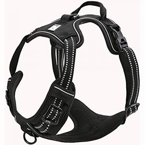 TRUE LOVE Réfléchissant Harnais De Chien Réglable Décourager Tirer Pet Gilet Durable en Nylon De Voiture TLH5651 (Noir, L) (Truelove Pet Garment and Shoes Co.Ltd., neuf)