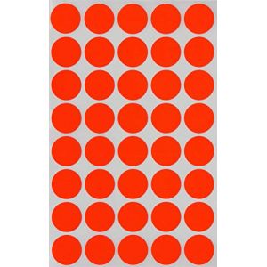 Royal Green &Eacute;tiquettes Autocollantes Gommettes - Environ 2cm (20mm) &ndash; Rouge Neon - Paquet de 600 (RoyalGreenMarketEU, neuf)