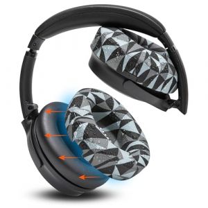 WC SweatZ QuietComfort - Coussinets d'oreille Anti-Transpiration brevetés pour Bose QuietComfort 35 et 35ii, QC45 / SE/QuietComfort 2023 et Plus, fabriqués par Wicked Cushions | Geo Grey (Wicked Cushions EU, neuf)
