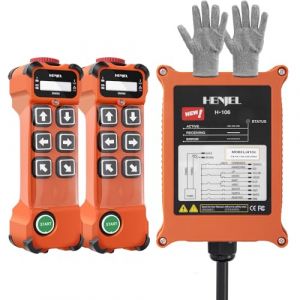 T&eacute;l&eacute;commande de grue sans fil radio industriel 6 canaux Bouton Contr&ocirc;leur pour 12V 24V 48V grue palan &eacute;lectrique 2 &Eacute;metteurs et r&eacute;cepteur (sloHEXtted, neuf)