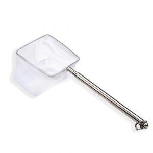 fKiZanthene Épuisette Aquarium Télescopique Carrée en Nylon avec Manche en Acier Inoxydable Filet Fin pour Poissons Crevettes et Débris (Minpinyou, neuf)