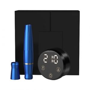 Ensemble de stylos de maquillage permanents &agrave; double interface, machine &agrave; tatouer tout-en-un, machine &agrave; tatouer permanente (bleu) (QICHIDIANZISHANGWU, neuf)
