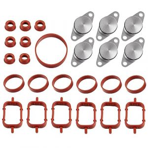 CLKE 26Pcs Kit de Suppression Clapet Admission,Clapet Echappement,Joint Collecteur Admission,22mm Swirl Flap Bondes avec Joints Toriques,Accessoir de la Culasse,11612246949,pour E90 E60 E46 E53 M57 (JinHeShu, neuf)