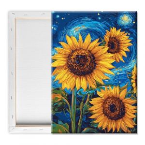 Pavemlo Peinture Par Numero Adulte Avec Cadre Tournesol Ciel Étoilé - 20x30cm Paint By Numbers, Kit Artistique Facile Pour Débutants Parfait Pour La Décoration Intérieure Et Les Cadeaux Créatifs (Pavemlo fr, neuf)