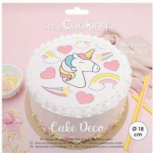 Disque pâte à sucre Licorne - Ø 18cm (Kitchen-fr, neuf)