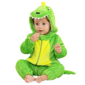 Monstoyo Grenouill&egrave;re Hiver B&eacute;b&eacute;, Combinaison Pyjama Flanelle Animaux Licorne Dinosaure, Combi Pilote &agrave; Capuche, Cute Enfant Gar&ccedil;on Fille Dinosaure Vert 80(6-12 Mois) (Monstoyo, neuf)