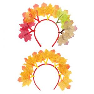TEHAUX Lot de 2 Bandeaux Feuilles d'&Eacute;rable pour Thanksgiving Accessoires Cheveux Automne pour Femme Serrage-T&ecirc;te L&eacute;ger et Flexible D&eacute;coration F&ecirc;te Photo Ambiance Festive (Breamblue N, neuf)