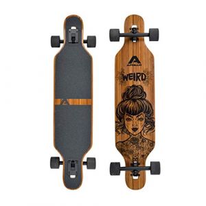 Apollo Planche Longboard Complète Deck Bambou et Fibre de Verre, Longboard Bambou Haut de Gamme avec Roulements à Billes ABEC 9, Flex 2 Longboards Dancing Ados Adultes, Cruiser Professionne (Vevendo, neuf)