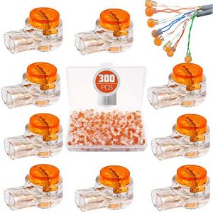 BITEFU 300pcs Scotchlok UY Connecteur Etanche,Connecteurs de CâBle Remplis des RéSines Colliers de Connexion Pour Jardin & ExtéRieur la Tondeuse à Gazon Robotique (BITEFU, neuf)