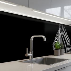 KitchenYeah&copy; Credence Cuisine Sur Mesure 80x500 cm Plaque Adhesive Murale Panneau Decoratif Interieur Peel And Stick Mural Protection Mur Z&egrave;bre - Animal - Noir (KitchenYeah, neuf)