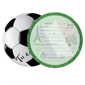 FloraVigo 12 Cartes carte invitation anniversaire garcon, anniversaire foot, Cartes d'invitation d'anniversaire pour enfants gar&ccedil;ons filles pour f&ecirc;te d'enfants ou jeu d'anniversaire de football (FloraVigo, neuf)