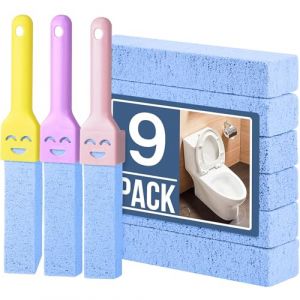 9 Pi&egrave;ces Pierre Ponce, Pierre Ponce Toilette avec 3 Poign&eacute;e, Brosse de Nettoyage en Pierre Ponces, Pierres Ponce WC, pour Nettoyer Les Toilettes, Les Cuisines, Soins des Pied (Rainbowbridge Marketing Kft., neuf)