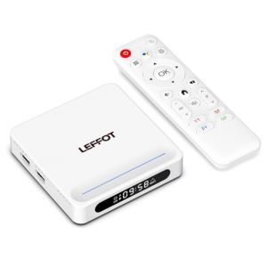 Android 14.0 TV Box 2025, LEFFOT H618 4K UHD Boitier TV Android pour Streaming, 2Go RAM + 16Go ROM, Support Voice Control, 2.4G & 5G WiFi 6, BT 5.4, Allwinner H618 Quad-Core A53 (LEFFOT Store, neuf)