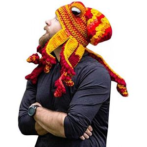 Bprtcra Bonnet tricot&eacute; &agrave; la main, Adulte unisexe dr&ocirc;le avec tentacules de pieuvre en carton et yeux Cosplay pour f&ecirc;te, Type H., Taille unique (Five video game, neuf)