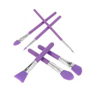 FRCOLOR Ensemble De 6 Pinceaux En Silicone – Manche Lisse Non Absorbant Pour Application De Liquides Et De Masques (White Beach, neuf)