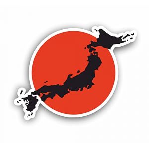 AMA SHOP Sticker motif drapeau Japon Japon Nippon Flag Sticker| Autocollants de voiture | Autocollant pour casque, moto, camping-car | autocollant en PVC pour autocollant mural, mural (A.M.A Shop, neuf)