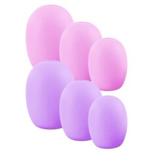 Sewroro Lot de 6 &Eacute;tuis Protecteurs en Silicone Souple pour Pinceaux de Maquillage, Anti-poussi&egrave;re, Tailles Adapt&eacute;es, Couleurs Violet Clair et Rose, &Eacute;tui de Rangement Compact pour Voyage (allDUO, neuf)