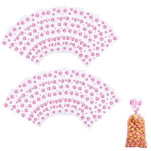 SJBAUTYO 100 Pi&egrave;ces Sachet Bonbon Transparents,Sachets Transparents pour Biscuits avec Cravates Torsad&eacute;es Sachet Plastique Plat,pour stocker du pain, des sucettes, des snacks, etc,12.5 * 27.5cm (JJSC TRADING SARL--, neuf)