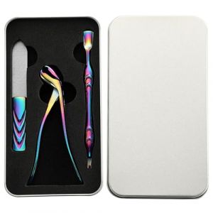 Lot de 3 grands ongles ouverts en acier inoxydable avec coupe-ongles pour adultes (YiQiN, neuf)