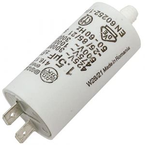 Lumonic Condensateur de démarrage 416.17.23 A incl. fiche 6,3x0,8mm | Condensateur moteur 1,5µF 450V 28x55mm I Condensateur dans boîtier plastique isolé (IT-Tronics GmbH, neuf)