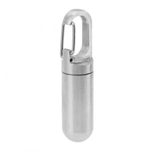 Mumusuki R&eacute;cipient de Pilulier, Pilulier d'urgence en Acier Inoxydable Porte-cl&eacute;s Porte-Pilule pour Distributeur D'organisateur de M&eacute;dicaments (Moyen) (Vijayli, neuf)