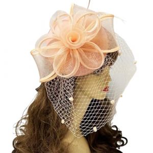 HIOPOIUYT Chapeau bibi style années 20 pour fête, mariage, femme - Chapeau à fleurs vintage - Style années 20 (awdaiew, neuf)