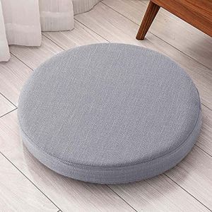 Waigg Kii Coussins de chaise ronds - 45 x 45/50 x 50 cm - Lavables - Pour intérieur et extérieur - 40 x 40 x 8 cm - Gris, 40X40X8CM (Waigg Kii, neuf)