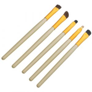 IWOWHERO 5 pièces Set de Pinceaux Fard à Paupières Professionnels avec Manche Poils Nylon Doux Maquillage des Yeux Uniforme Portable pour Usage Quotidien et Cadeau pour Couleur Aléatoire (Ssaaya, neuf)