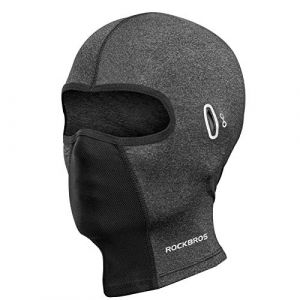 ROCKBROS Cagoule d'&eacute;t&eacute; de Sport Moto V&eacute;lo Protection UV pour Homme Femme, Cache Cou Balaclava UPF 50+, Visage Bandanas pour Les Myopes, Gris avec Trous de Lunettes (RockBrosbike, neuf)