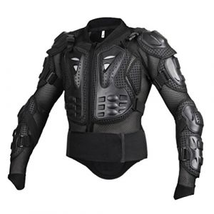 Veste de Moto Respirant Homme ou Femme Armure avec Protection Dorsale pour Blouson Motard Scooter VTT Enduro (Noir, L) (YOUGOU-EU, neuf)