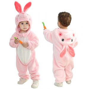 Doladola Bébé grenouillere À Capuchon,enfant Pyjama,Garçons Filles Barboteuse de style animal(Le lapin, 3-6 Mois) (Doladola-FR, neuf)