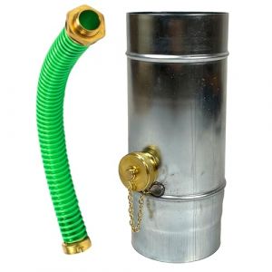 SÜDMETALL Collecteur d'eau de pluie en zinc de qualité supérieure de 80 mm avec raccord de tuyau et de tonneau pour le tuyau de descente - Collecteur d'eau de pluie en zinc titane 75 % - Collecteur (Südmetall Online, neuf)