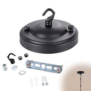 Cache Fil pour Lustre, Rosace Plafond, Rosace Lampe Plafond Avec Accessoire, 1 Trou de Câblage Auvent de Plafond, Crochet de Plaque de Plafond pour Suspendre des Lampes au Plafond rosace plafond (UAB WSVLKE LT, neuf)