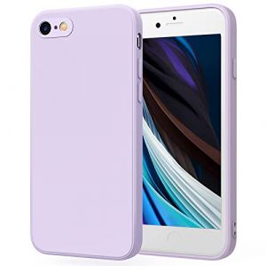 YLK Coque Compatible avec iPhone SE2022/SE 2020/iPhone 8/7, Coque Int&eacute;grale Ultra Fine en Silicone avec Doublure en Microfibre Douce, Design &agrave; Bords Droits (Violet) (YYSuoEn, neuf)