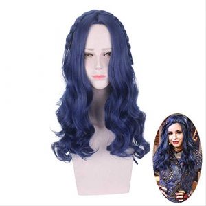 ydound Anime Coser Wig Descendants 2 Evie Long Wavy Wiv Costume Costume Femmes Résistant à la Chaleur Synthétique Hair Halloween Party Play Wigs (good stuff A, neuf)