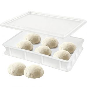 Windfromort Bac à Pâton Pizza - Boîte Fermentation Pizza - Boîte à Pain - Caisse Plastique avec Couvercle Alimentaire Empilable 40x30x10 cm pour Pâte Maison (TUDOTOMA INVEST S.R.L., neuf)