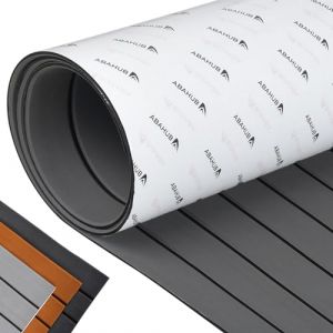 Abahub Rev&ecirc;tement Bateau Moquette Marine Bateau Teck Bateau Raccord EVA Mousse Adh&eacute;sif Bateau Plancher Antid&eacute;rapant Faux Teck Marine Bateau Tapis Terrasse pour Bateaux Yacht Plancher Piscine 243x55cm (Abahub EU, neuf)