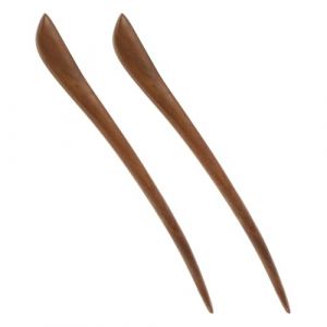 Homoyoyo Lot de 2 B&acirc;tonnets de Bois pour Cheveux en &Eacute;b&egrave;ne Noir et Bois de Santal Vert &Eacute;pingles &agrave; Cheveux Chinoises Vintage pour Femmes Accessoires Coiffure Traditionnels pour Chignons (HuanYH, neuf)