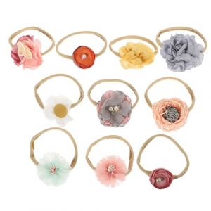 Générique 10 Pièces Fleur Fille Bandeau Bébé Fille Cheveux Accessoires Infantile Bandeaux Pour Bébé Fille Fleur Casque Nouveau-Né Bandeaux Bébé Fille Bandeau Floral Bandeau Cheveux Fleurs (Lihomea, neuf)