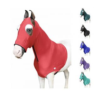 Majestic Ally Cagoule Cheval en Lycra Extensible avec Fermeture Éclair… (MARYNIL, neuf)