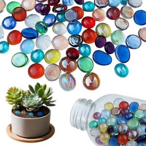 LEPZUR Galets En Verre Lot De 200G / Environ 40 Galets En Verre Multicolores Pour Enfants Pierres D&eacute;coratives Pour Vases Pierres De Mosa&iuml;que Pour Travaux Manuels Briques De Mosa&iuml;que (GloriseGO, neuf)