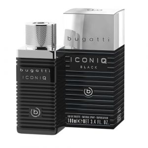 Bugatti Iconiq Black Parfum pour hommes 100 ml Bois&eacute; Ambr&eacute; Parfum masculin intense avec des notes complexes de cardamome, bois de santal, lavande et ambre Eau de toilette masculine Parfum &eacute;l&eacute;gant et (CaseDeluxe, neuf)