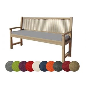 chilly pilley Coussin De Banc Housse Amovible Lavable Zip avec Passants Coussin pour Banc De Jardin Terrasse (180 x 40 x 5 cm, Argent) (chillypilley, neuf)