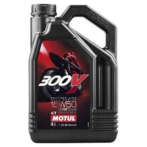 Motul Factory Line 104129 Huile moteur 4T enti&egrave;rement synth&eacute;tique pour course sur route 15W-50 300 V 4 litres (GAZOOBIKE, neuf)